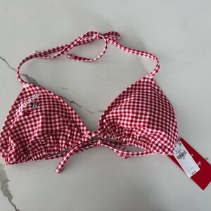 Old Navy Red Gingham Bikini Top